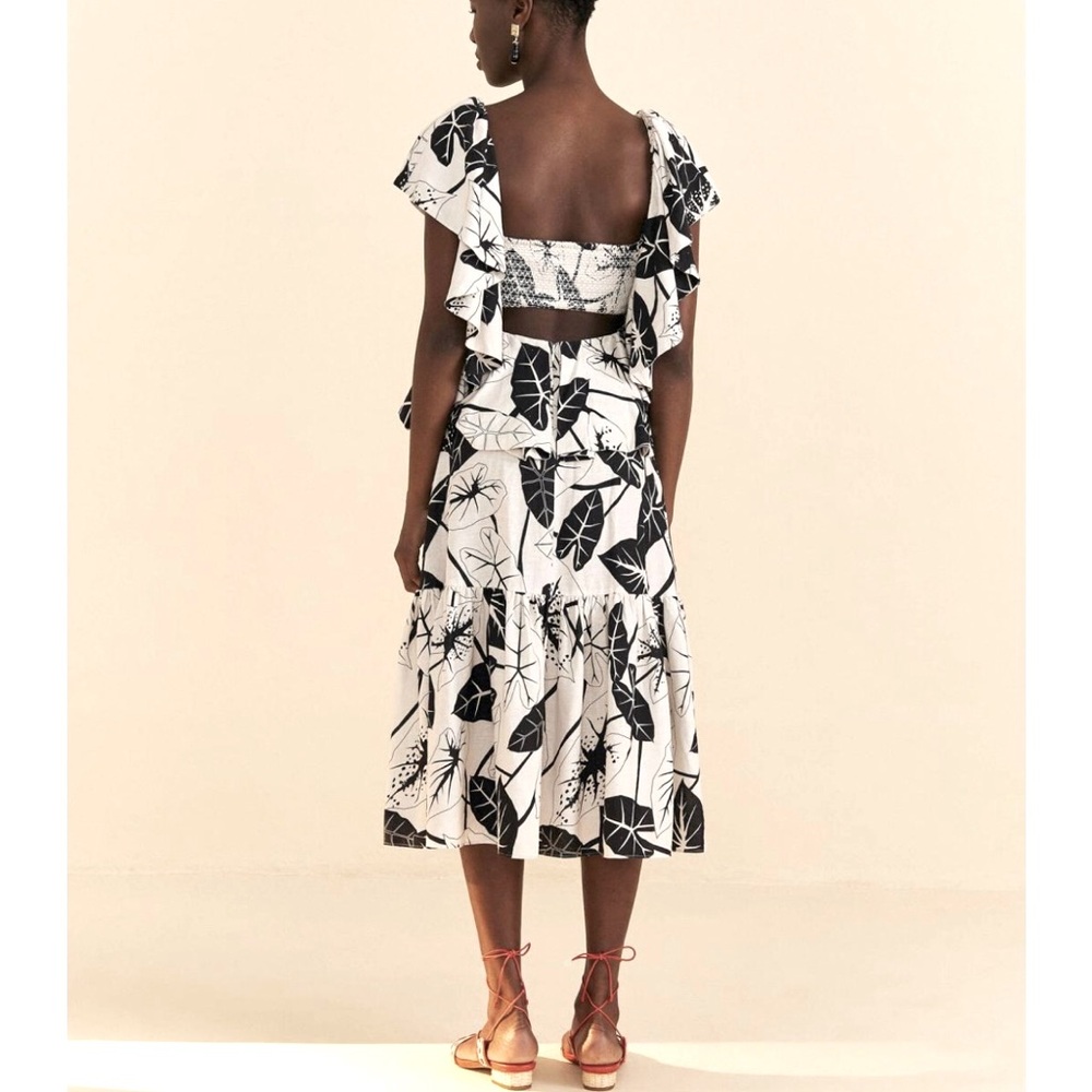 FARM RIO Graphic Leaves Midi Dress - Picture 4 of 16